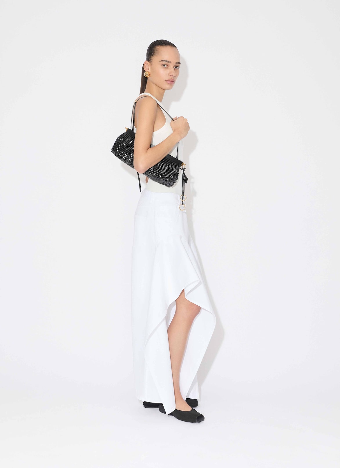 RUFFLE JEANS ALAÏA WHITE RUFFLE JEANS